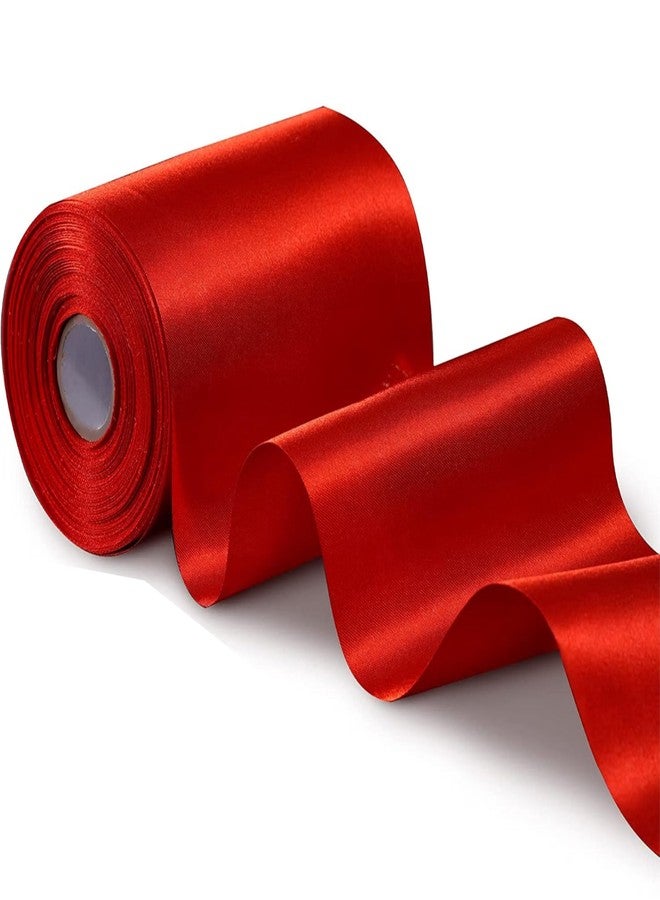 IMPRINT 3 Inch Wide 10 Meter Longs | Red Satin Ribbon | Perfect for Crafts, Gift Wrapping, Bow Making and More | Pack of 1 - Image 1